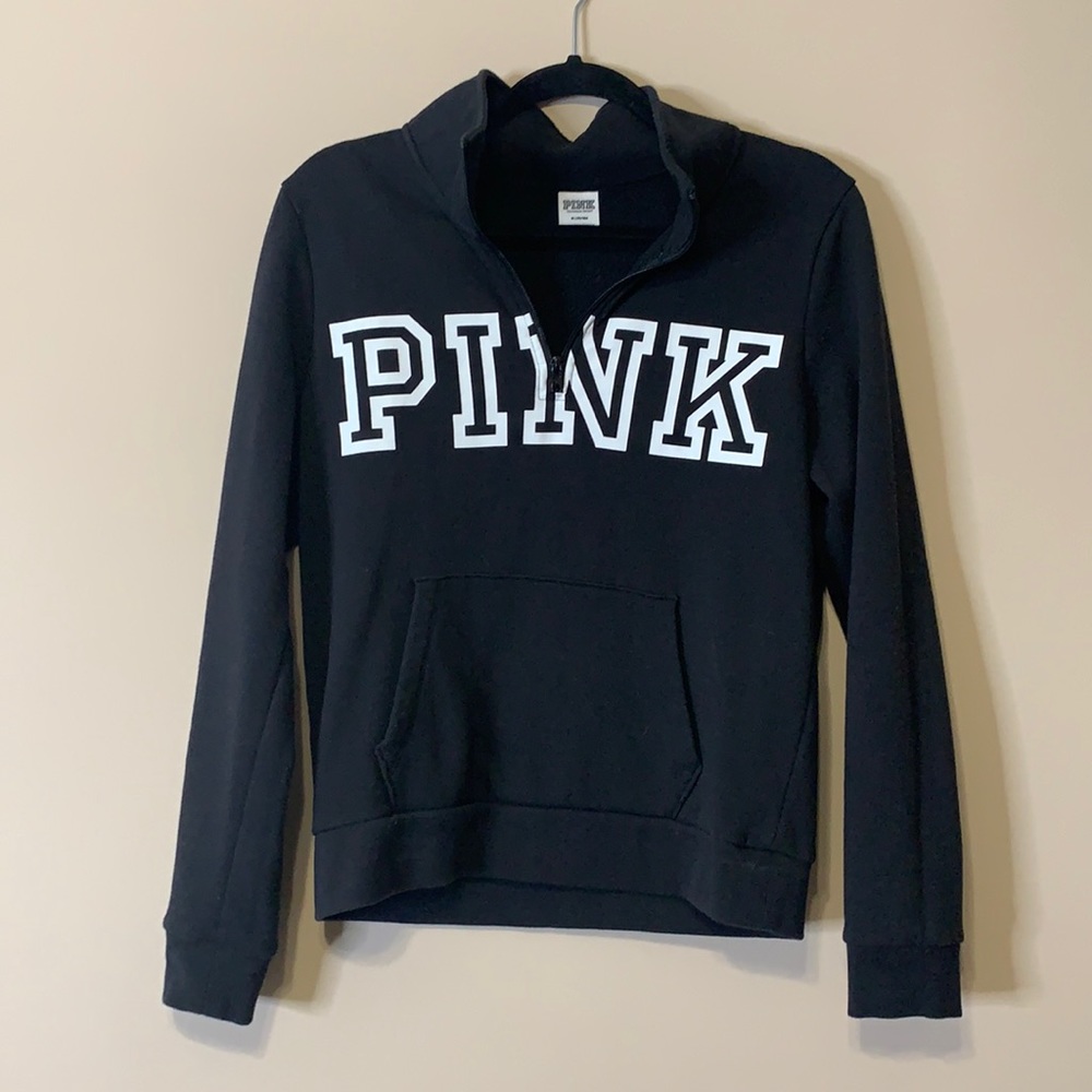 🆒💕Pink Black Half Zip Hoodie